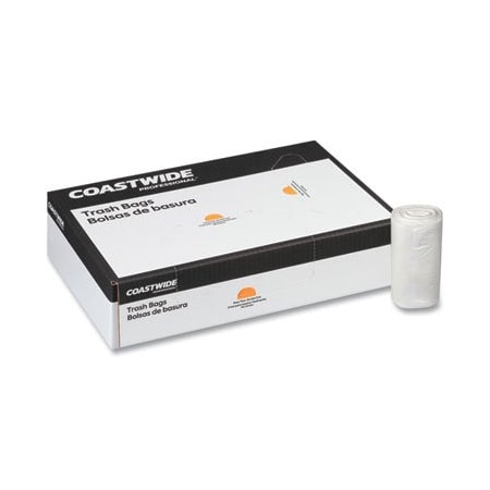 Coastwide Professional HIGH-DENSITY CAN LINERS, 30 GAL, 0.31 MIL, 30in X 37in, CLEAR, 20PK 1483190